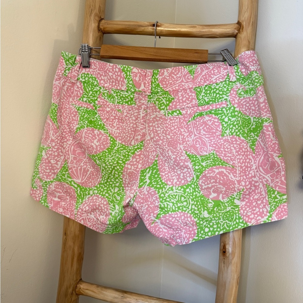 LILLY PULITZER Callahan Shorts 10 Limeade Cheat Ya Tropical Drinks Pink Green - Picture 2 of 6